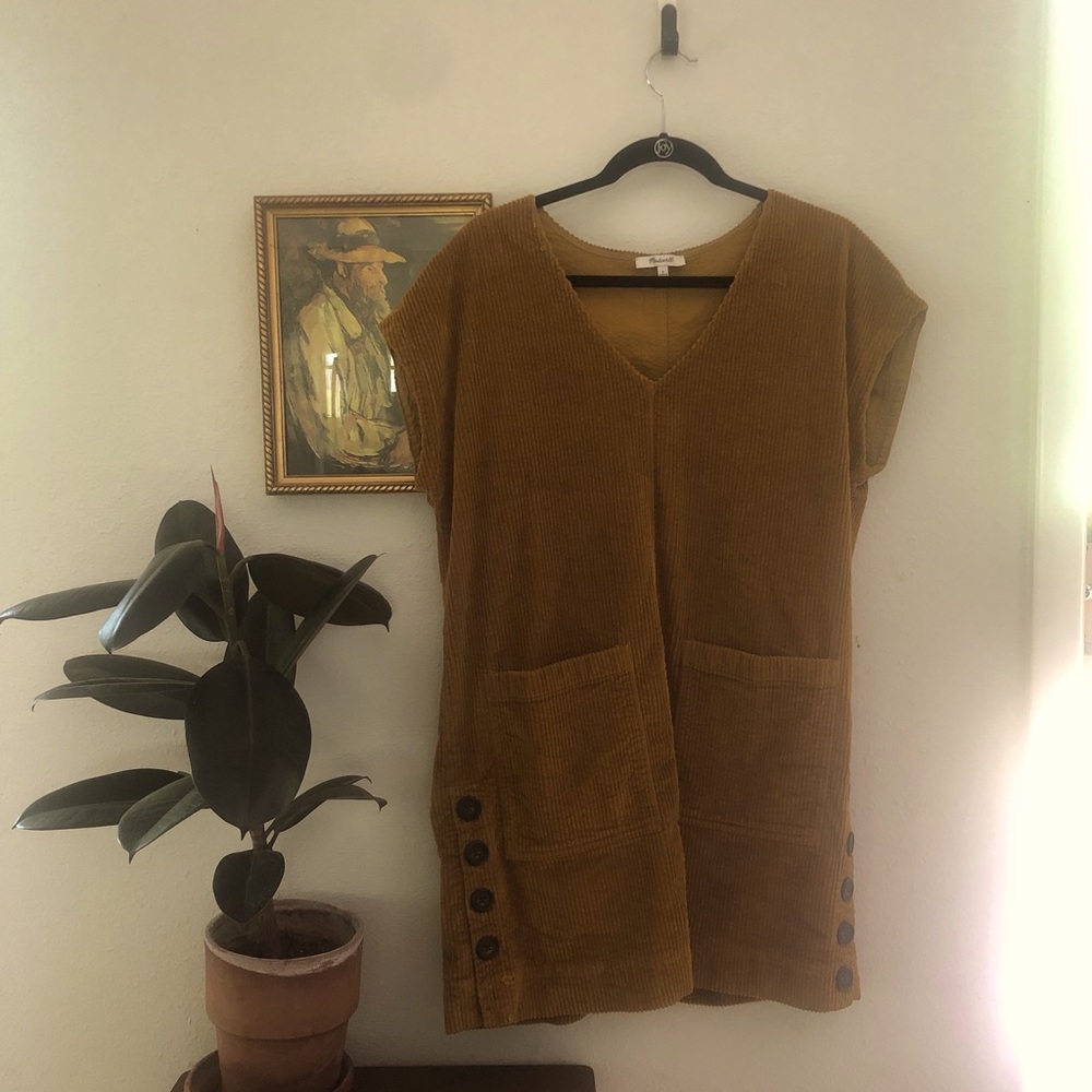 Madewell v neck corduroy dress